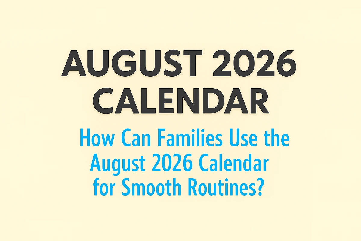 How Can Families Use the August 2026 Calendar for Smooth Routines?