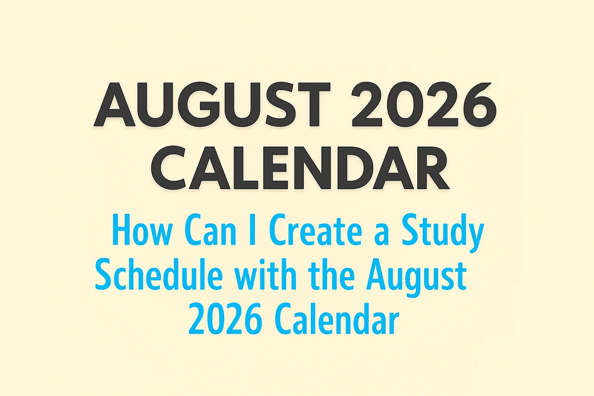 How Can I Create a Study Schedule with the August 2026 Calendar?